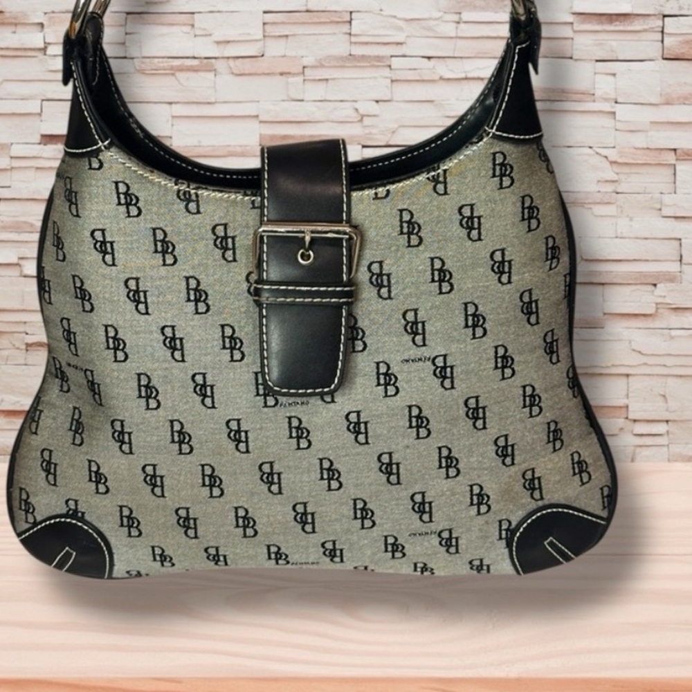 Dooney & Bourke Monogram Black and Gray Shoulder Bag